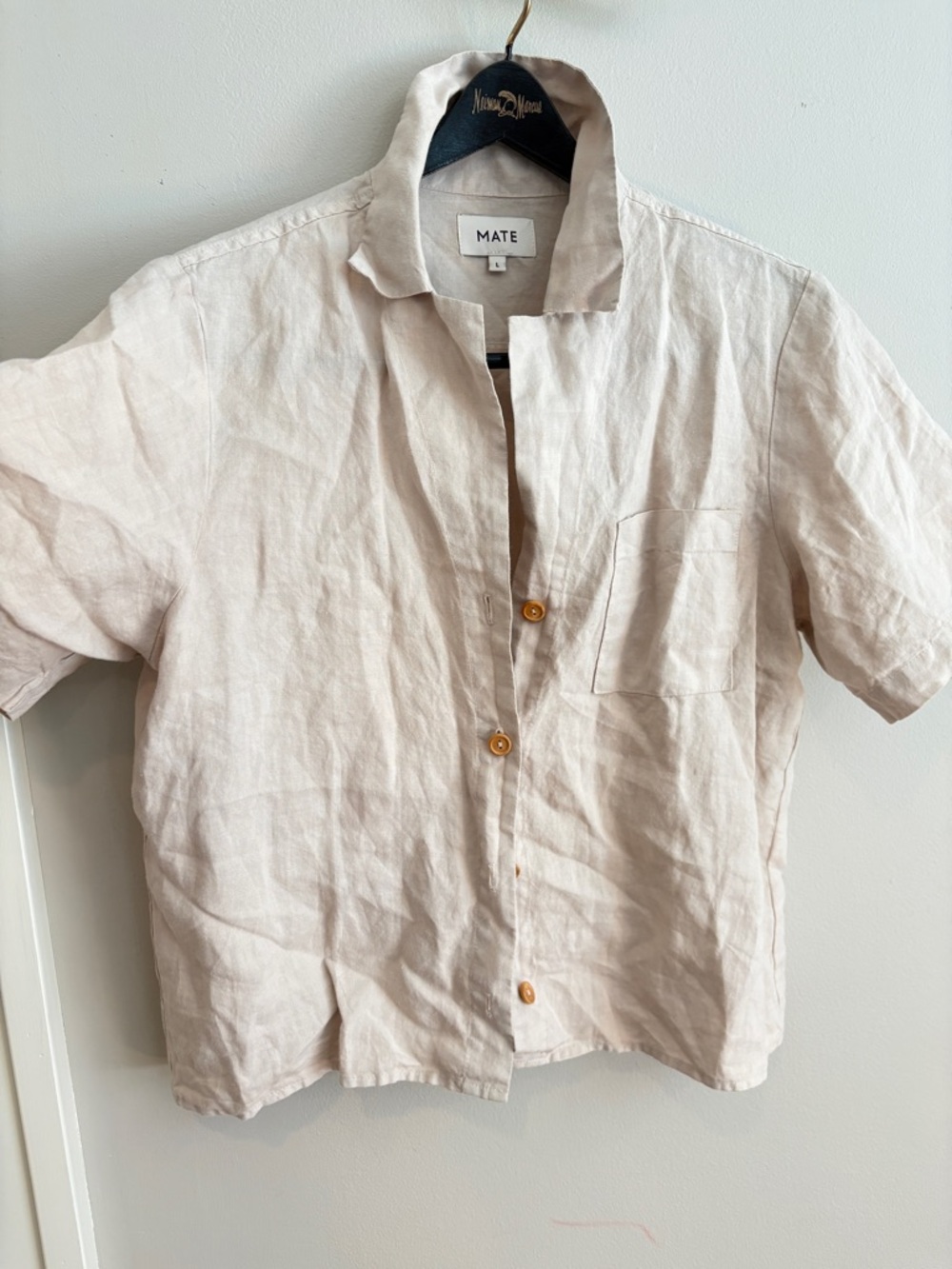Mate the Label 100% LINEN button down short sleeve shirt